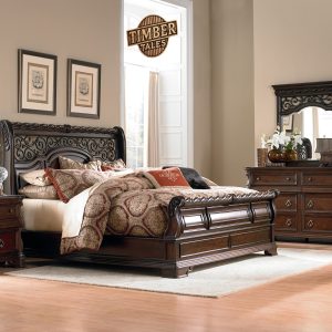 Château Scroll Sleigh Bed set