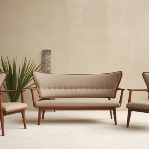 Astra Modern Wood Sofa Set -Sleek Lines with Timeless Finish