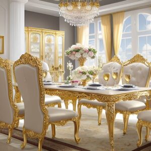 Celestia Dining Table Set - Elegant Lines with Handcrafted Detailing