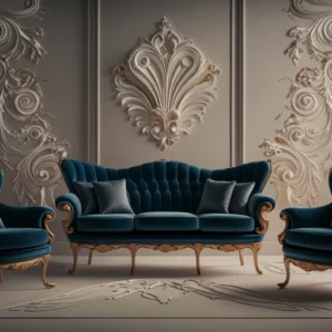 Celestial Carvings Sofa Set - Exquisite Handcrafted Luxury