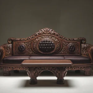 Grand Heritage Sofa Set -Handcrafted Royal Teak Masterpiece