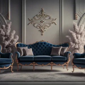 Imperial Mahogany Sofa Set -Handcarved Royal Elegance