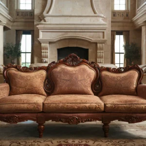 Regalia Carved Wood Sofa Set -Opulent Handcrafted Detailing